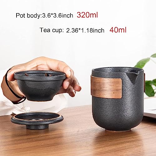 TBACW Travel Gongfu Tea Set with 4 Cups, Classic 1 Pot - color: Classic 1 Pot 4 Cups