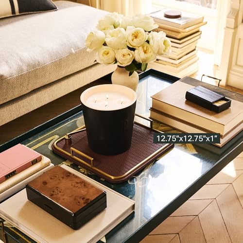 Preston Lane Mayfair Decorative Coffee Table Tray, Faux Leather - Espresso - color: Espresso