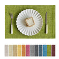 Softalker Faux Linen Cloth Placemats Set of 12-12 x 18 Inch, Lime Green - color: Lime Green, size: 12pc
