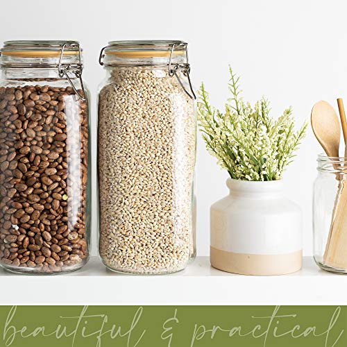 Glass Jars with Airtight Lids 67 oz [Set of 2] - size: 67 oz