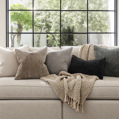 MIULEE Decorative Couch Throw Pillow Covers 16x16 Inch Neutral Khaki 2 Pack - color: Khaki, size: 16" x 16" (Pack of 2)