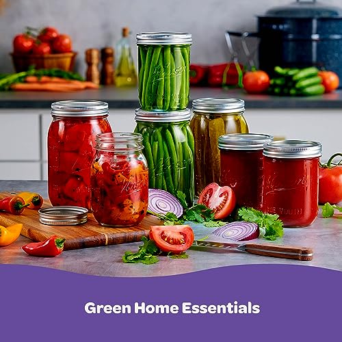 SEWANTA Wide Mouth Mason Jars 64 oz [2 Pack] With Mason Jar Lids and Bands, Mason Jars 64 oz - For Canning, Fermenting, Pickling - Jar Decor - Microwave/Freeze/Dishwasher Safe.