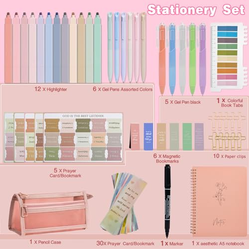 HRFGWDD 78-Piece Bible Study Supplies, Bible Journaling Kit for Women - color: 78pcs
