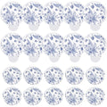 Roowest 10 Pcs Blue Chinoiserie Floral Folding Hand Fans with Bag Handle