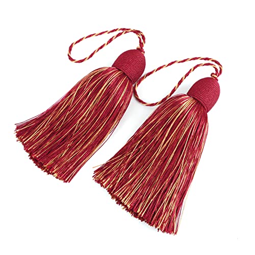 2Pcs Key Tassel with Loop DIY Handmade Craft Accessories - color: Mix Red