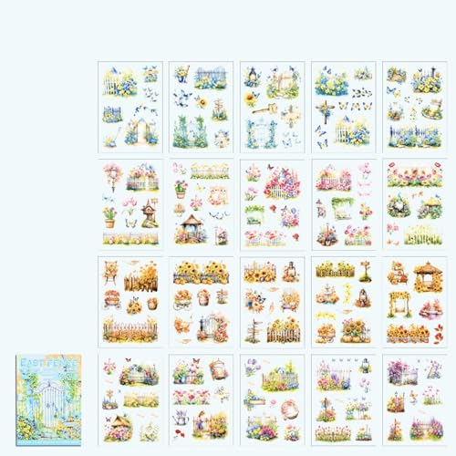 TIAMECH Glazed Tile House East Hedge Garden Sticker Book - color: East Hedge Garden