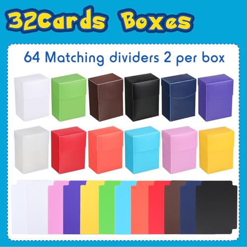 Leyndo 24 Pack TCG Card Deck Storage Box with Divider, Fits 80+ Cards Each