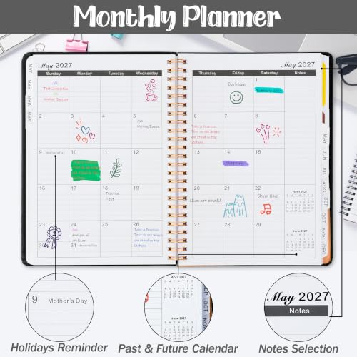 Xqumoi 2027 A5 Planner Funny Swear Skeleton Weekly and Monthly Planner Gift - color: Evil Skeleton 2027, size: A5