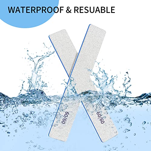 Nail Files-Nail File for Acrylic Nails 12pcs, 60/60 Grit Nail Files Emery Boards for Acrylic Nails, Jumbo File Washable Thick Professional Square Nail File Manicure Tools for Nail Tech - size: 60/60 grit