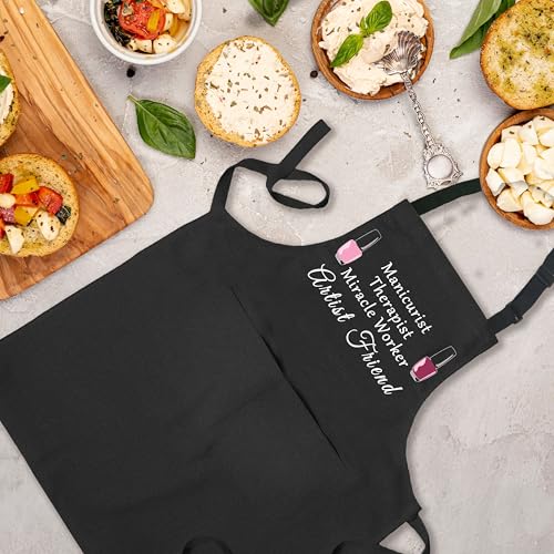 Nail Tech Aprons for Women with Pockets, Gifts for Nail Techs Technicians Artists Manicurists, Peace Love Nails - color: 6 Nail Tech Apron