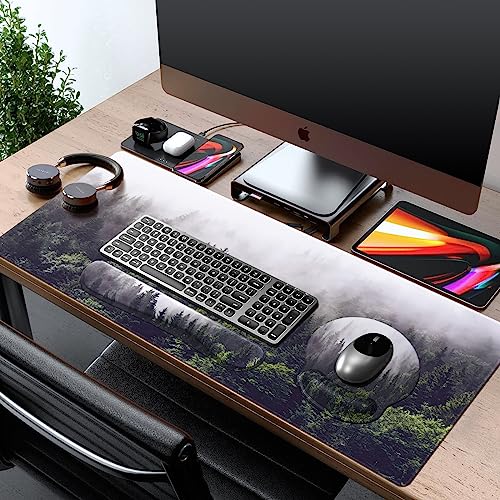 iCasso Forest Computer Pad 35.4"x15.7", Desk Blotter for Classroom - color: Forest