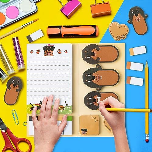 Xqumoi I Just Really Like Dachshund Sticky Notes Set, 550 Sheets Cute Cartoon Dachshund Self-Stick Notes Pads Animal Divider Tabs Bundle Writing Memo Pads Back to School Office Supplies Small Gift - color: 1pack-dachshund