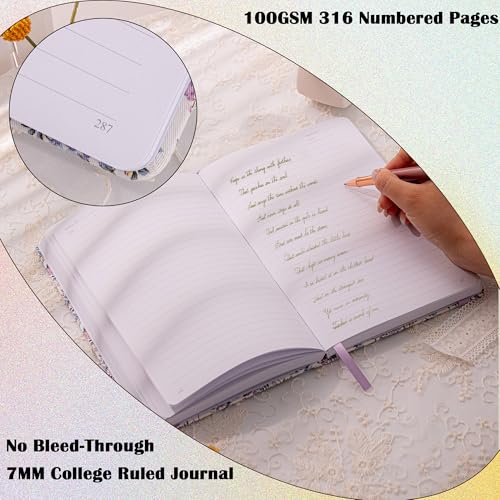 TIEFOSSI Lined Journal for Women, A5 College Ruled Notebook for Writing - color: Purple, size: Lined