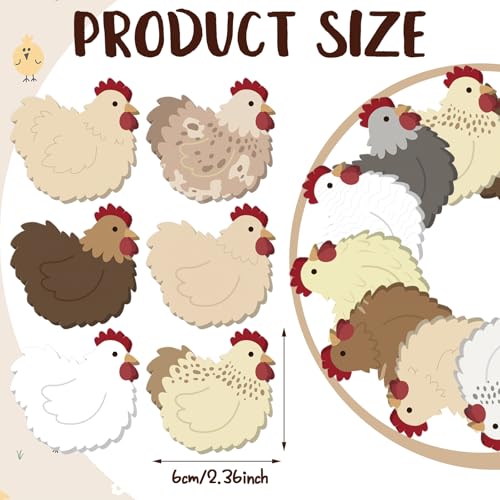 Yinder 24 Pads Chicken Sticky Notes Kawaii Self Adhesive Memo Pads Bulk - color: Multicolor, size: Chicken