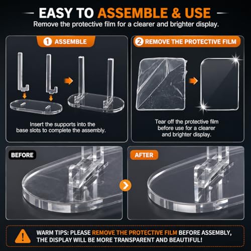 24 Pack Acrylic Card Display Stands Clear Trading Card Holders