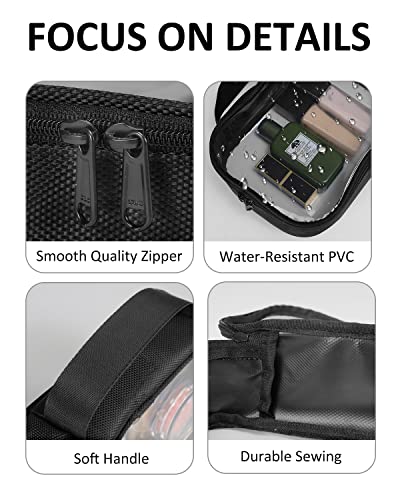 Moyad TSA Approved Toiletry Bag Clear Quart Size Travel Bags Makeup Bag - color: Black, size: 3 Pack, Handle
