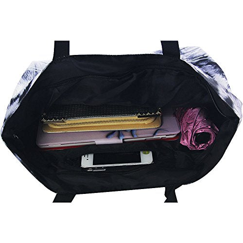 Beach Tote Bags Travel Shopping Bag With Zippered for Women - color: Cool Tiger
