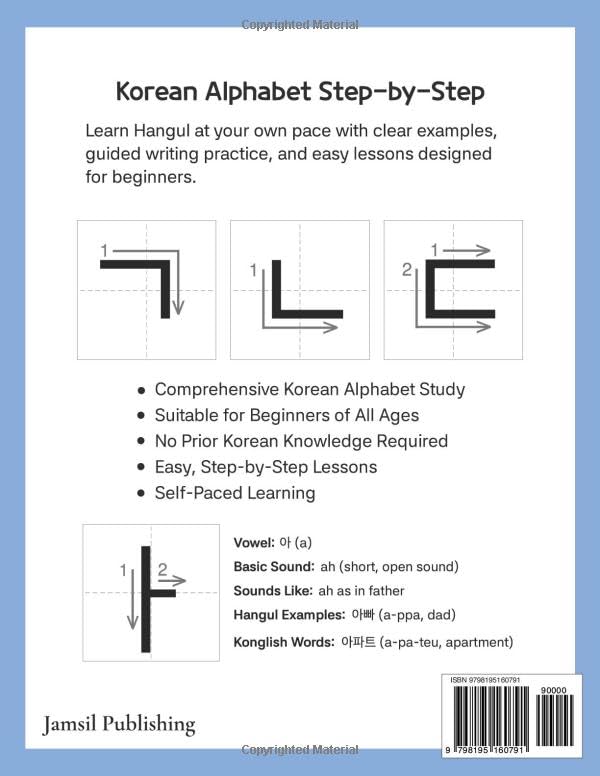 Korean Alphabet for Beginners: Hangul Learning Made Easy with an Easy Step-by-Step Guide to Consonants, Vowels, Syllables, Batchim, Vocabulary, Sentences, and More