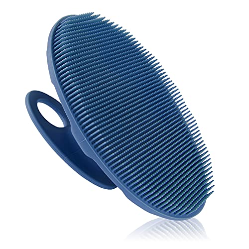 INNERNEED Silicone Body Cleansing Brush Exfoliating Scrubber, Dark Blue - color: Dark Blue