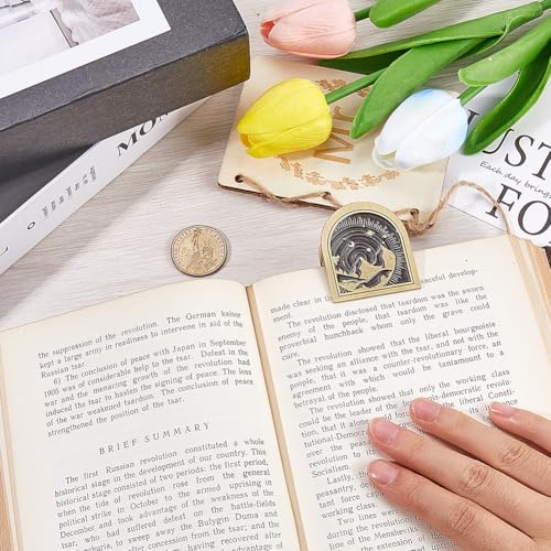 CRASPIRE Travelers Metal Book Clip Journal Clips Forest Vintage Antique Bronze Alloy Bill Binder Decorative Binder Page Holder for TN Travelers Art Journaling Reading Decoration Accessories - style: Forest