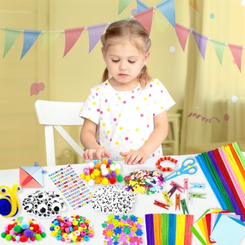 VLUSSO DIY Arts and Crafts Supplies Kit Materials Set for Kids and Toddlers - size: 2000pcs-3