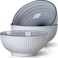 60 oz Large Soup Bowls Set of 3, Pho Bowls, Ramen Bowl - Striped - size: Striped Pattern (8 Inch, 60 oz)