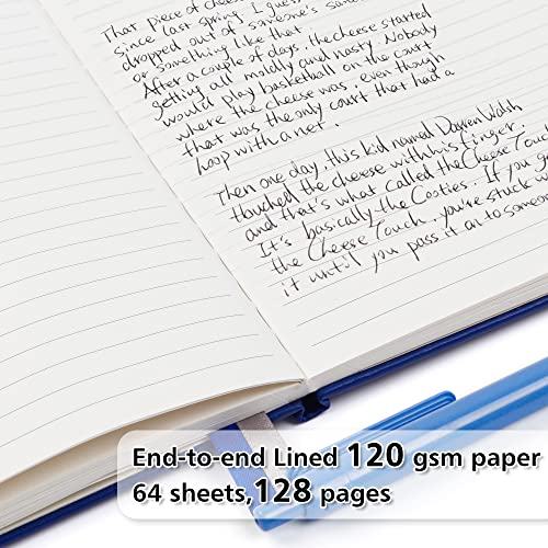feela 24 Pack Journal Notebook for Work, Business Notebook Bulk Hardcover Lined Writing Journal with Pen Holder for Men Women Note Taking, with 24 Black Pens, 120 GSM, 5.1”x8.3”, A5, Navy - color: 24 Pack navy