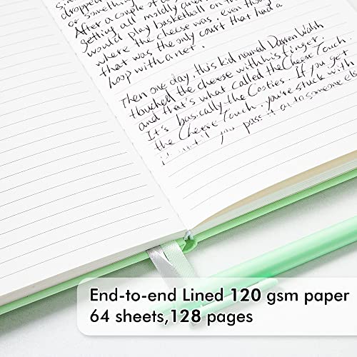 feela 5 Pack Notebooks Journals Bulk, Hardcover Classic Ruled Lined Journals with Pen Holder for Women Girls School Business Supplies, with 5 Black Pens, 120 GSM, 5.1”x8.3”, A5, Pastel Colors - color: 5 Pastel Colors