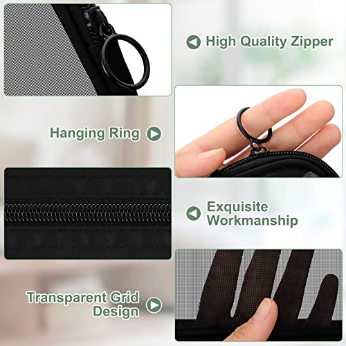Weewooday 4Pcs Mesh Makeup Bag, Black, Small, Large, Medium, Classic - color: Black, size: Small, Large, Medium, style: Classic