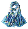 JWSilk Long Charmeuse Silk Scarf Classic Art Print - color: Water Lilies By Monet