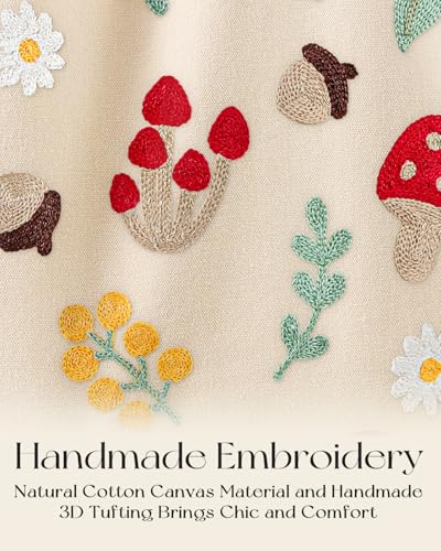 Miss Adola Embroidery Canvas Tote Bag with Pocket & Buckle - color: Shiitake