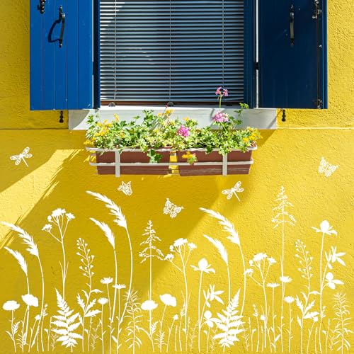 Large Flower Stencils for Painting Walls Wildflower Stencil Floral Stencils - style: Large Wildflower