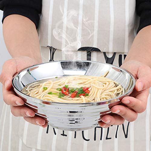 Stainless Steel Ramen Bowl Set, 7.8 Inch Double-Wall Noodle Bowls with Chopsticks Spoons & Chopstick Rests, Modern Soup Dining Bowl for Ramen Pho Salad, Pack of 2, Dishwasher Safe - color: Silver