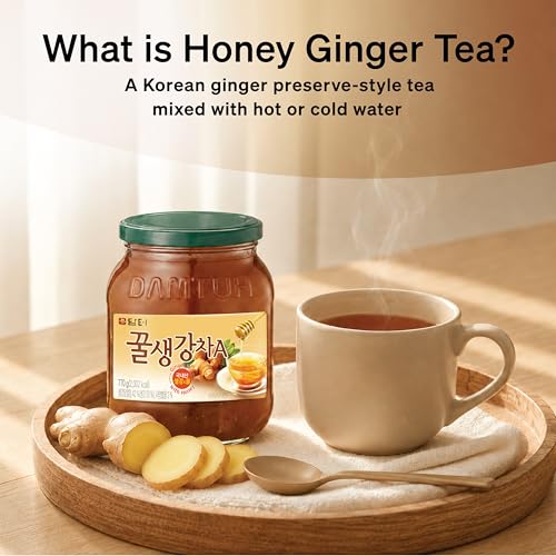 Damtuh Korean Honey Ginger Tea, Ginger Preserve, 1.7 lb Glass Jar - size: 1.7 Pound (Pack of 1)