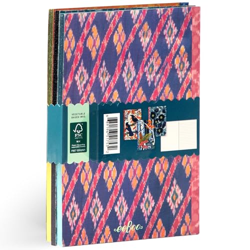 eeBoo Piece & Love: Vasilia Little Notebooks - Set of 3, 5.75 x 4, 64 Pages Each, Nature Themed Pocket Journals, Notes-Sketch-Draw, Lines & Grid Dot - style: Vasilia