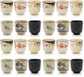 6 Pieces Japanese Tea Cups, 6 Oz Ceramic Coffee Cup with Good Heat Retention, No Handle Teacup Matcha Mug for Latte, Juice, Gift, Dishwasher Safe (Pack of 4) - size: 3’’D x 2.8’’H (Pack of 4)