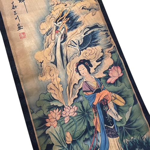 Wall Art Poster Prints Painting Paper Dragon Japan Style Geisha - color: B3
