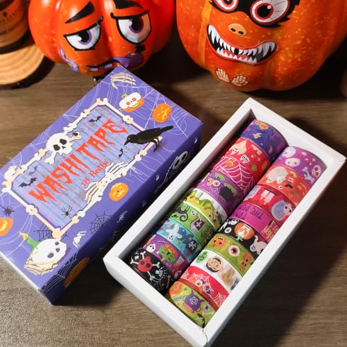 Halloween Washi Tape Set Pumpkin Scrapbook Tape 18 Rolls - color: Halloween