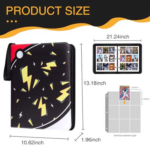 Card Binder, 9 Pocket 990 Card for Collectible Trading Card Albums - color: 990-BLACK