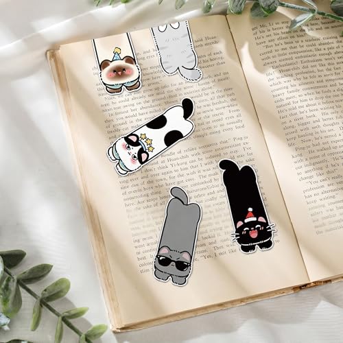 Cute Magnetic Bookmarks Gifts - 9 Pcs Funny Cats Animals Bookmark - style: Cats