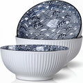 60 oz Large Soup Bowls Set of 3, Pho Bowls, Ramen Bowl - Wave - size: Wave Pattern (8 Inch, 60 oz)