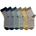 MAGIARTE Womens Mini Crew Cotton Socks,6 Pairs - color: Color#02-stripe