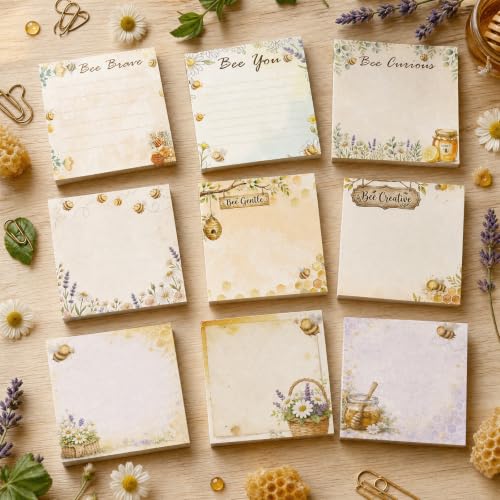 9 PCS Bee Themed Gifts for Women Sticky Notes - style: Bee