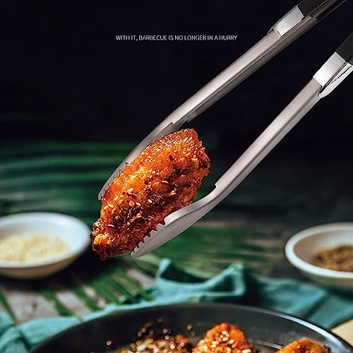 Commercial Grade Barbecue Tongs Stainless Steel 18-Inch Extra Long Heavy Duty Barbecue Tongs, Heat Resistant Handles for BBQ Outdoor Kitchen and Camping Cooking Grilling Food