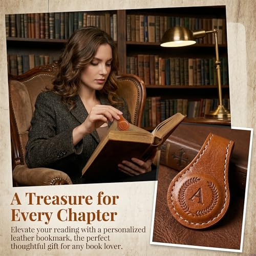Leather Magnetic Bookmarks, 3D Embossed Alphabet Initial Letter Bookmark, Cute Page Markers for Books, Journals, Planners, Bible, Small Reading Gifts for Women Men, Teachers, Students (Green M) - color: 1pcs Green, size: M
