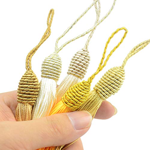 20pcs 6 Inch Silky Tassels with Chinese Knot for DIY Crafts(M-Yellow) - color: Mixed Yellow