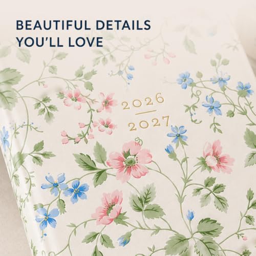 Laura Ashley Academic Planner Hardcover Agenda Jul 2026-Dec 2027, 6"x8" - color: Pink Floral