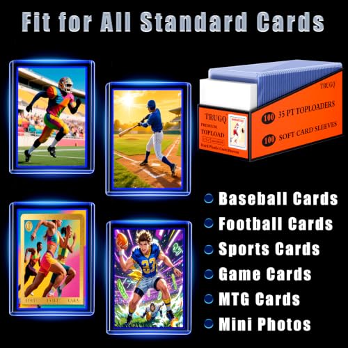 3"x4" Toploaders Card Sleeves,100 Hard Toploaders +100 Penny Sleeves - size: 100 Hard Sleeves+100 Soft Sleeves