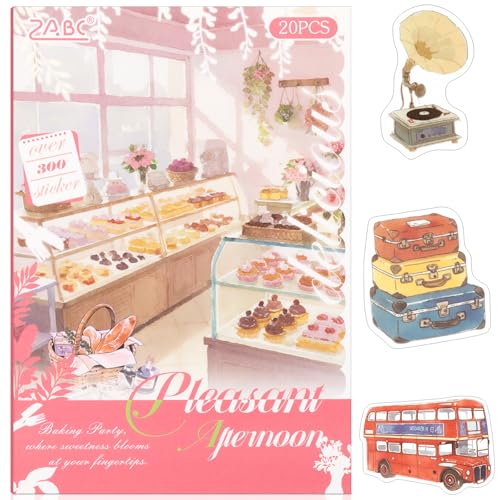 Afternoon Tea Series Sticker Scrapbooking Supplies for Junk Journal, 20 Sheets PET Stickers - color: Afternoon Tea Series