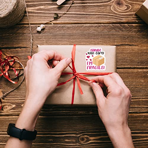 Funny Fragile Stickers,Handle with Care Stickers for Small Business Package Packing 500 Labels Per Roll - color: Handle With Care Sticker